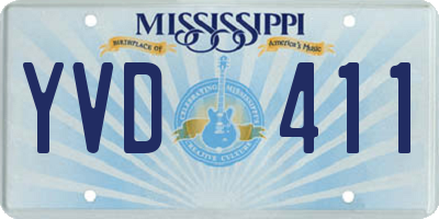 MS license plate YVD411
