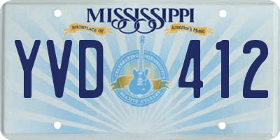 MS license plate YVD412
