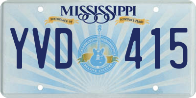 MS license plate YVD415