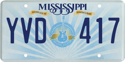 MS license plate YVD417