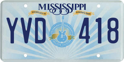 MS license plate YVD418