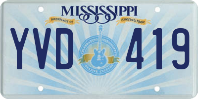 MS license plate YVD419