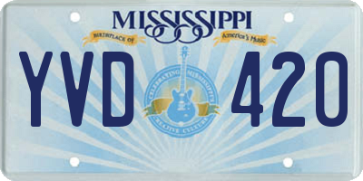 MS license plate YVD420