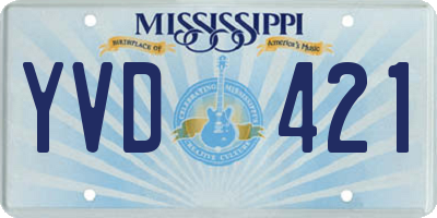 MS license plate YVD421