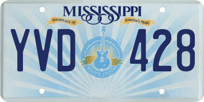 MS license plate YVD428