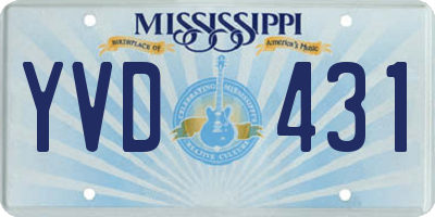 MS license plate YVD431