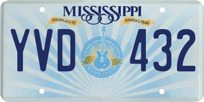 MS license plate YVD432