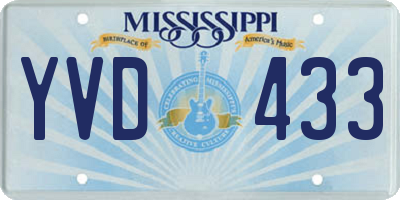 MS license plate YVD433