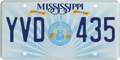 MS license plate YVD435