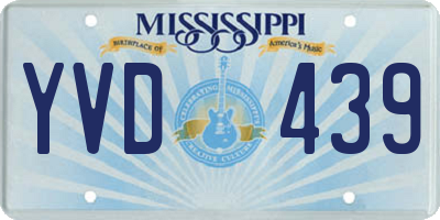 MS license plate YVD439