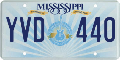 MS license plate YVD440