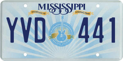 MS license plate YVD441