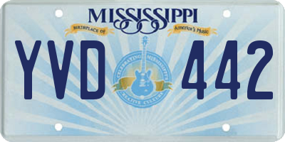 MS license plate YVD442
