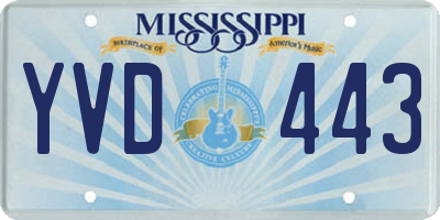 MS license plate YVD443