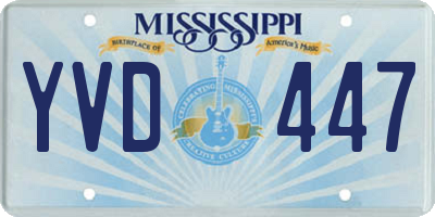 MS license plate YVD447