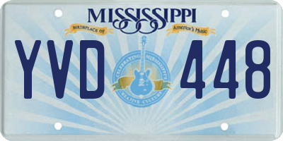 MS license plate YVD448