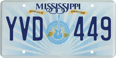 MS license plate YVD449