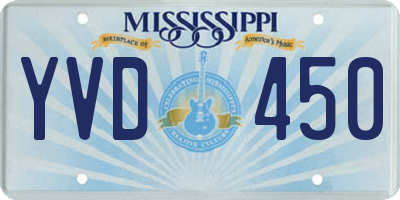 MS license plate YVD450
