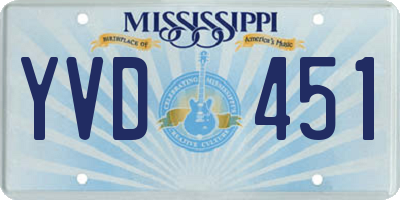 MS license plate YVD451