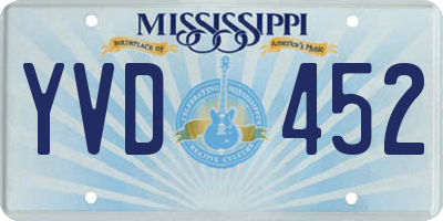 MS license plate YVD452