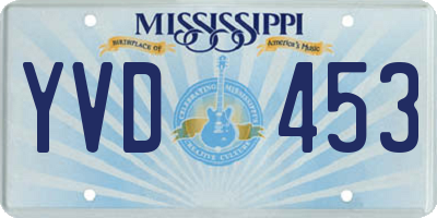 MS license plate YVD453