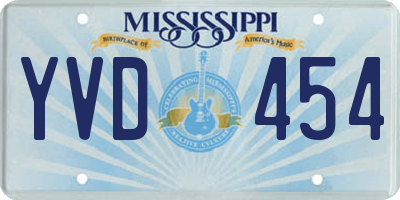 MS license plate YVD454