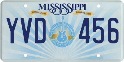 MS license plate YVD456