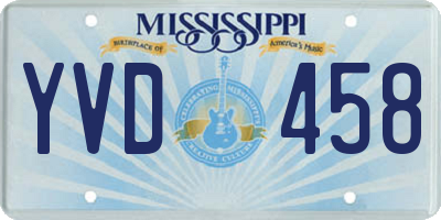 MS license plate YVD458