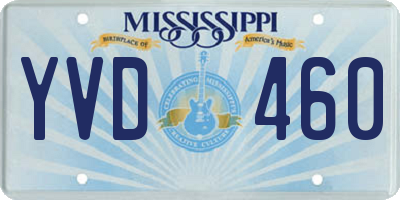 MS license plate YVD460