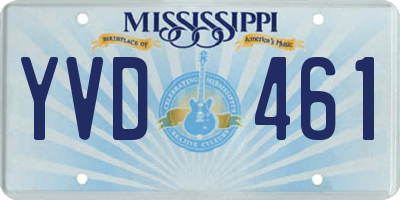 MS license plate YVD461