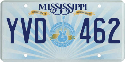 MS license plate YVD462
