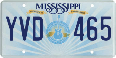 MS license plate YVD465