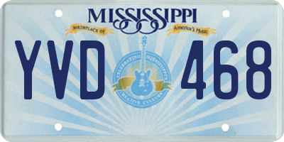 MS license plate YVD468