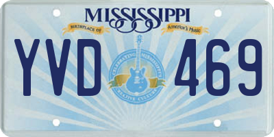 MS license plate YVD469