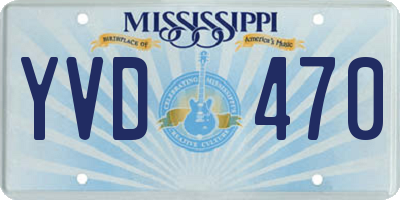 MS license plate YVD470