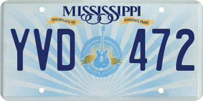 MS license plate YVD472