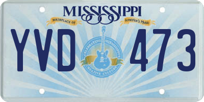 MS license plate YVD473