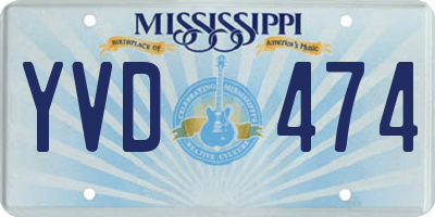 MS license plate YVD474
