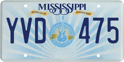 MS license plate YVD475
