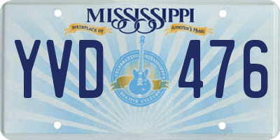 MS license plate YVD476