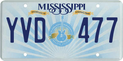 MS license plate YVD477