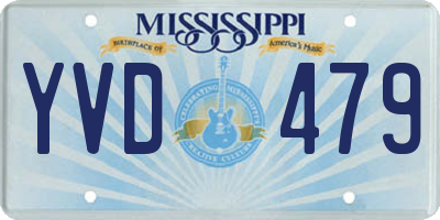 MS license plate YVD479