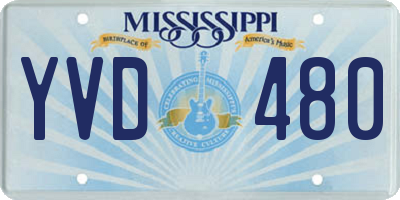 MS license plate YVD480