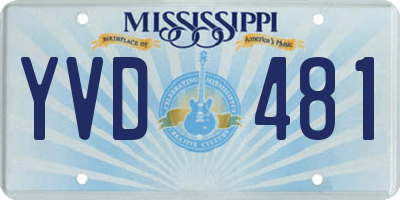 MS license plate YVD481