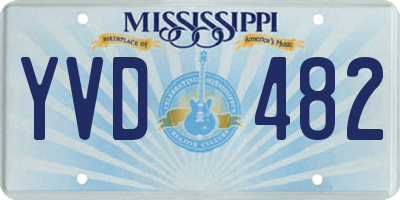 MS license plate YVD482