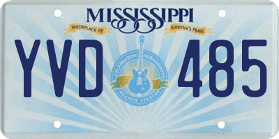 MS license plate YVD485