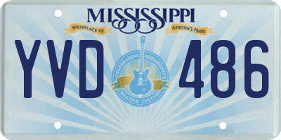 MS license plate YVD486