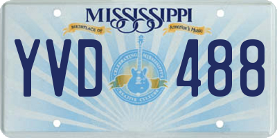 MS license plate YVD488
