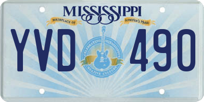 MS license plate YVD490