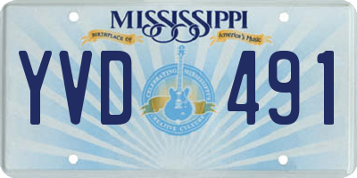 MS license plate YVD491